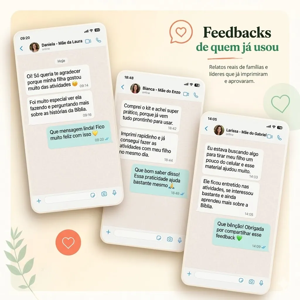 Feedbacks de quem já usou o Kit Cristão Kids